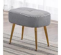 Banc ottoman - Repose-pieds rembourré pour salon et bureau - Élégant tabouret rectangulaire avec pieds en métal pour entrée et placard