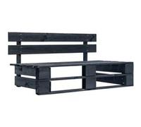 vidaXL Banc Palette de Jardin Noir Sofa Canapé Salon Patio Extérieur Bois