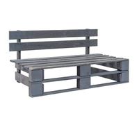 Banc palette de jardin en bois gris - VIDAXL - 2 personnes - 110x65x55cm