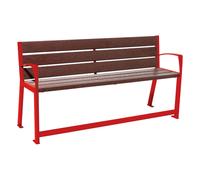 Banc plastique recyclé et acier Silaos spécial sénior RAL3020 - PROCITY - 209624.3020