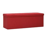 Banc pliable avec espace de rangement, aspect lin, 110 x 38 x 38 cm, avec rembourrage et couvercle à charnière, banc de couloir polyvalent pour couloir, chambre à coucher, salon, solution de rangement