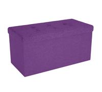 Banc pliable coffre de rangement 76 x 38 x 38 cm lilas brume - pouf tabouret repose-pieds et boîte en tissu avec couvercle