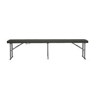 Banc Pliable Finition Effet rotin 183 x 30 x 43 cm et avec poignée pour faciliter Son déplacement, Noir, 183x30x43