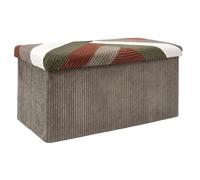 Home Deco Factory - Banc coffre pliable Scott - Patchwork côtelé - Multicolore 76x38x38 cm