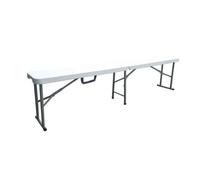Generique Banc de réception pliable TERRANOVA Blanc – Structure acier, assise en PEHD 4 personnes