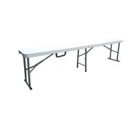 Banc pliable pour table de réception 180 cm - Structure acier et assise Polyéthylène PEHD - Blanc