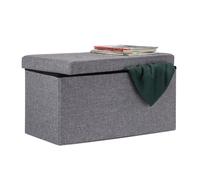 Banc pliable XL Relaxdays avec rangement intégré, pouf coffre 38 x 76 x 38 cm, gris foncé