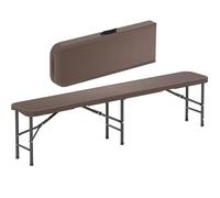 Banc Pliant D'extérieur, Portable Et Pliable en Deux avec Poignée De Transport Verrouillable, Rangement Facile for L'intérieur Et L'extérieur, Idéal for Les Pique-niques(Brun)