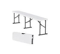 Banc Pliant En Plastique Portable Extérieur PEHD Imperméable 182cm Blanc 1PCS