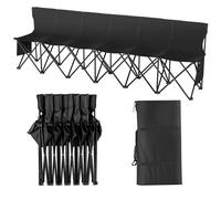 Banc Pliant Portable 6 Places avec Dossier Sac Transport pour Camping et Sport