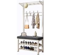Banc porche meuble à chaussures porche vêtements cintre porte-chaussures porche rangement chaussure sac sabot boîte de rangement banc étagère à chaussures bas rebond coussin en acier au carbone taille
