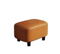 Banc Porte-Chaussures Cireur de Chaussures, Porte d'entrée Maison, Petit Tabouret Simple, Coussin canapé, Pieds Salon, tabourets Courts en Cuir Banc d'entrée avec Coussin(Orange)