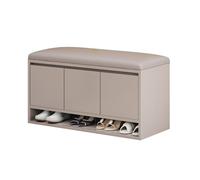 Banc pouf carré avec compartiments de rangement, étagères amovibles, structure en bois massif, tissu doux, idéal pour nizer divers articles B100*3.