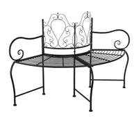 Banc pour arbre 150 cm noir en acier | Design semi-circulaire, utilisation extérieure, structure robuste, montage facile, pas de coussin