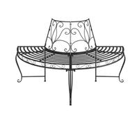 Banc pour arbre semi-circulaire en acier noir 160 cm | Résistant aux atmosphères, design élégant pour jardin, patio ou cour