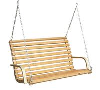 banc pour Balancelle de porche | en bois de mélèze | pour 2 personnes | incl chaînes et crochets robustes | pour lintérieur de l...