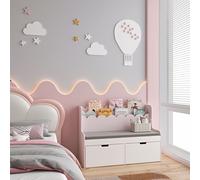Banc pour enfants avec étagère 'Vestnes' avec 2 tiroirs 100 x 45 x 70 cm Coton Candy / Blanc