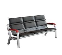Banc Public Avec Coussin Et Support Dorsal Ergonomique, Siège De Réception For Hôpital, Chaise De Salle D'attente Rembourrée, Aéroport, Gare, Bureau(3-seater 180cm/70.8in)