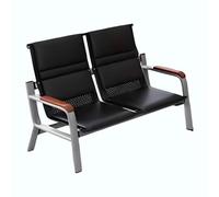 Banc Public Avec Coussin Et Support Dorsal Ergonomique, Siège De Réception For Hôpital, Chaise De Salle D'attente Rembourrée, Aéroport, Gare, Bureau(2-seater 130cm/51.1in)