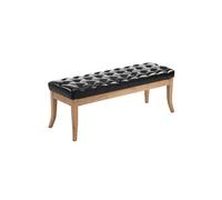 Banc Ramses similicuir antique clair , Noir /120 cm