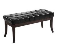 Banc Ramses similicuir antique foncé , Noir /100 cm