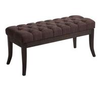 CLP Banquette Elégante Ramses en Tissu I Assise avec Coutures Décoratives I Banc Design avec Pieds en Bois Antique Sombre, Couleur:Marron, Taille:100 cm