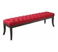 Banc d'entrée en bois massif et revêtement en tissu en polyester rouge 150 cm Ramses CLP