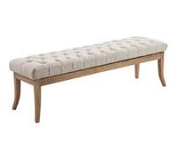 Banc Ramses tissu pieds antique clair , Crème/150 cm