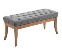 Banc Ramses tissu pieds antique clair , Gris/100 cm