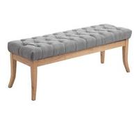 Banc Ramses tissu pieds antique clair , Gris/120 cm Gris