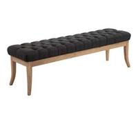 CLP Banquette Ramses en Tissu I Assise avec Coutures Décoratives Banc Design pour Cuisine ou Couloir I Pieds en Bois Antique Clair I Couleur:, Couleur:Gris foncé, Taille:150 cm