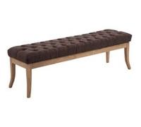 CLP Banquette Ramses en Tissu I Assise avec Coutures Décoratives Banc Design pour Cuisine ou Couloir I Pieds en Bois Antique Clair I Couleur:, Couleur:Marron, Taille:150 cm