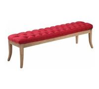 Banc chesterfield 150 cm fabriqué en bois et tissu avec finition couleur rouge Ramses CLP