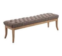 CLP Banquette Ramses en Tissu I Assise avec Coutures Décoratives Banc Design pour Cuisine ou Couloir I Pieds en Bois Antique Clair I Couleur:, Couleur:Taupe, Taille:150 cm