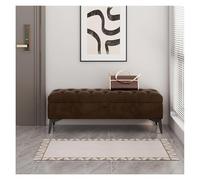 Banc Rangement Capitonné en Velours Moderne Pouf D'entrée Gris Foncé Coffre for Chambre Vestiaire(Coffee,100 * 40 * 43cm)