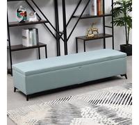 Banc Rangement Mobile Acolché en Cuir Faux avec Verrou Caché Long Banc Extra Moderne pour Fin du Lit avec Grand Espace Charnière de Sécurité et Pieds en Métal(F,130 * 40 * 45cm/51.2 * 15.7 * 17.7in)