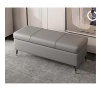 Banc rectangulaire extra long en cuir écologique avec rangement, parfait pour le salon et l'entrée, coussin élégant en cuir synthétique pour décoration moderne