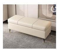 Banc rectangulaire extra long en similicuir avec rangement, parfait pour le salon et l'entrée, coussin en cuir synthétique pour plus de confort et de style