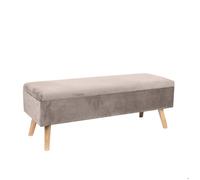 Banc Relaxdays en Velours, Rangement, H x L x P : 40 x 110 x 40 cm, Pieds en Bois, Banc Coffre rembourré pour Chambre.