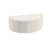 Banc rembourré en bou rème moon avec grand espace rangement capacité charge 150 kg 108 x 48 x 40 cm