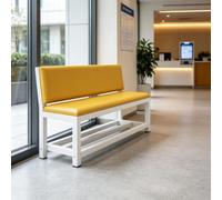 Banc rembourré en similicuir pourhall d'accueil ou salle d'attentede bureau | Chaise d'accueil de bureau, mobilier de hall d'entrée pour hôtels, salons, banques et centres(Yellow,100cm/39.4in)