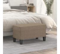 Banc rembourré en tissu taupe - 70 x 35 x 41 cm - Banc coffre multifonctionnel avec espace de rangement pour couloir, chambre à coucher, salon, salle à manger, entrée