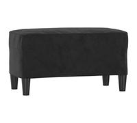 Banc rembourré en velours noir 70 x 35 x 41 cm avec espace de rangement et étagère - Banc polyvalent pour couloir, chambre à coucher, salle à manger, salon comme repose-pieds ou siège