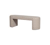 Banc rembourré motifs carreaux sable Jacob