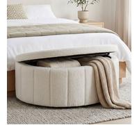 banc rembourré - TECTAKE - Banquette rembourrée Moon avec rangement, capacité 150 kg - 108 x 48 x 38,5 cm - MDF, polyester, acier