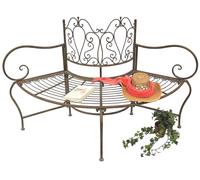 Banc rond en métal demi-rond 112287 banc banc banc d'arbre 2 places 135 cm ba...