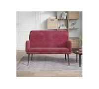 Vidaxl Banc Rouge Bordeaux 108x79x79 Cm Velours Rouge