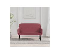 Vidaxl Banc Rouge Bordeaux 110x76x80 Cm Tissu Rouge