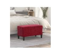 Banc Rouge bordeaux 70x35x41 cm Velours Rouge G
