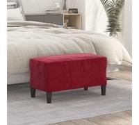 Banc Rouge bordeaux 70x35x41 cm Velours Rouge G